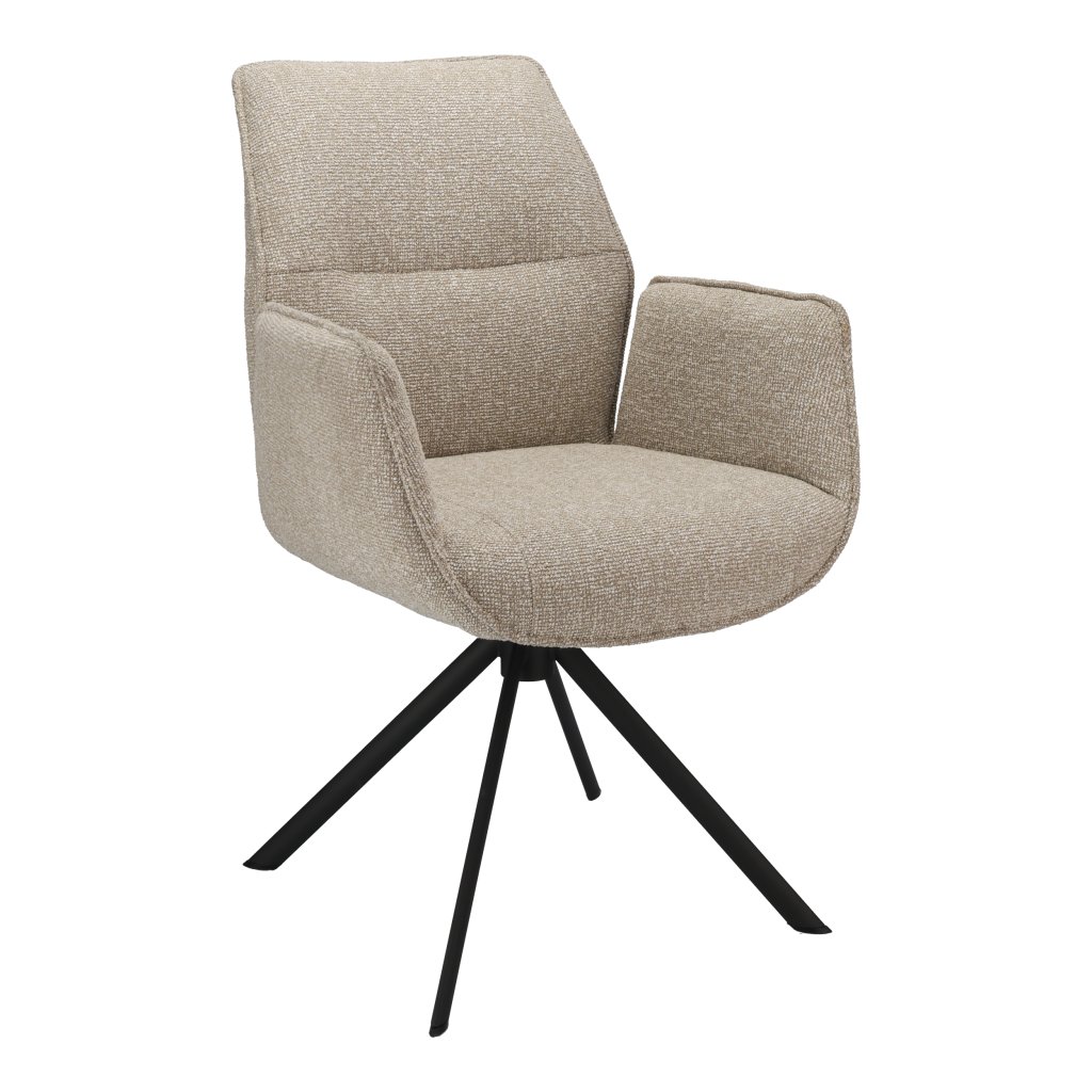 Židle s područkami Onyx  Stof Lodge Linen 110 Leg Black 360° Return-system (Color Linen 110)
