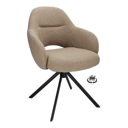 Židle s područkami Daley Stof Gear  Liver 10 Leg Black 360° Return-system (Color Liver 10)