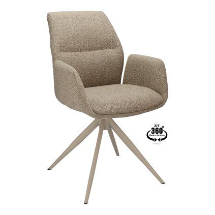 Židle s područkami Wayne Stof Glory Beige 05 Leg Black 360° Return-system (Color Beige 05)