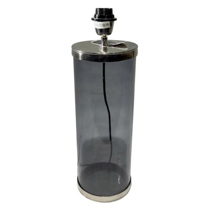 Lampa se skleněnou podstavou v podobě elegantního válce.