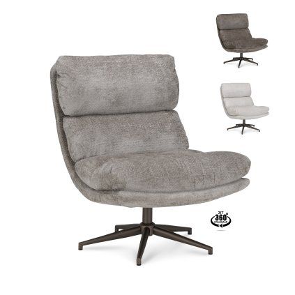 Elegantní loungové otáčecí křeslo holandské výroby s kovovou podnoží.