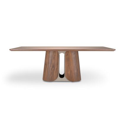 Moderní jídelní stůl ze dřeva sakury s elegantním designem.