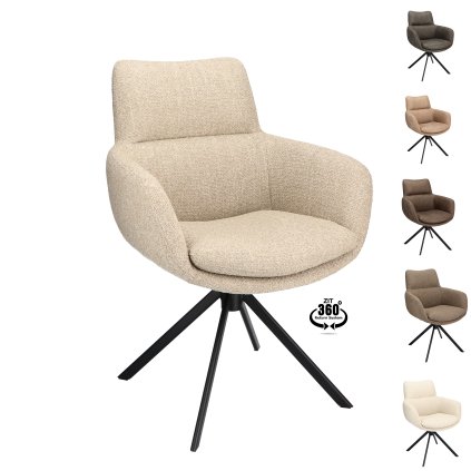 Židle s područkami Soho Microleder Bull Graphite 66 Leg Black 360° Return-system (Color Graphite 66)