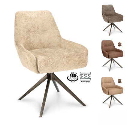 Židle Bowie 360 Microleder Bull Brown 15 Leg Bronze 360° Return-system (Color Brown 15)