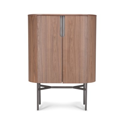 Wandkast Sakura 011 - 95x50x130  Walnoot Poot Creme (Barva Walnoot)