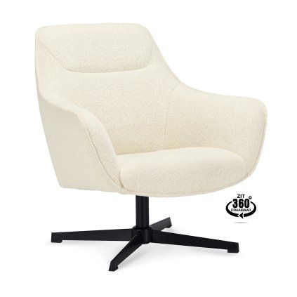 Křeslo Ezra 360 Draaibaar Stof Mose Natural 90 Legs Black (Color Natural 90)