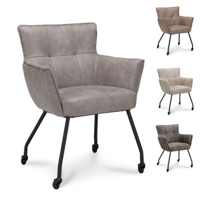 Židle s područkami Nevada na kolečkách Stof Movie Taupe 12 Legs Black na kolečkách (Color Taupe 12)