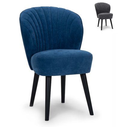 Židle Milan Stof Orinoco 80 Blauw Poot Black (Color 80 Blauw)