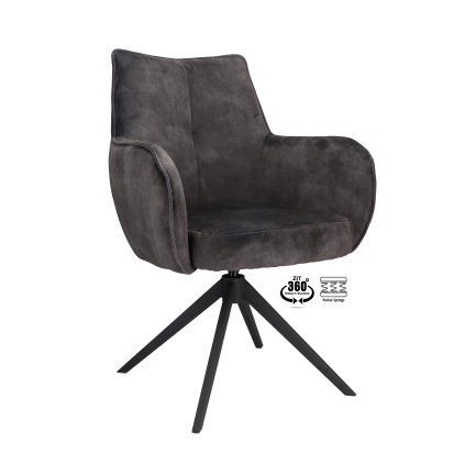 Židle s područkami Dana Stof Gear  Steel 149 Leg Black 360° Return-system (Color Steel 149)