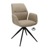 Židle s područkami Wayne Stof Glory Beige 05 Leg Black 360° Return-system (Color Beige 05)
