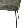 Čalouněná lavice s kovovými nohami v tmavém odstínu, která přináší do vašeho interiéru moderní a elegantní vzhled.