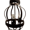Kovaná závěsná lampa v rustikálním stylu s autentickou barvou rzi, která přináší do prostoru teplý a historický nádech.