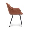 Židle s područkami Taylor Stof Adore  Copper 126 Leg Black (Color Copper 126)