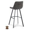 Barová židle Blake ZH 80 Microleder Bull Graphite 66 Leg Black (Color Graphite 66)