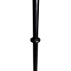 Minimalistická černá kovová lampa s dekorativními kroužky.