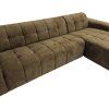 Velké rohové sofa holandské výroby v barvě brandy.