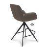 Barová židle s područkami Bliss - ZH 65 Stof Alpine Brown 15 Leg Black 360° Return-system (Color Brown 15)