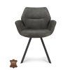 Židle s područkami Pine Microleder Bull Anthracite 67 Leg Black (Color Anthracite 67)