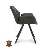 Židle s područkami Pine Microleder Bull Anthracite 67 Leg Black (Color Anthracite 67)