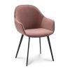 Židle s područkami Calvin Stof Velvet  34 Old Pink Leg Black (Color 34 Old Pink)