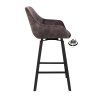 Barová židle s područkami Royal - ZH 65 Stof Adore  Anthracite 67 Leg Black (Color Anthracite 67)