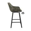 Barová židle s područkami Royal - ZH 65 Stof Adore  Anthracite 67 Leg Black (Color Anthracite 67)
