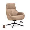Křeslo Vancouver Microleder Bull Liver 10 Poot Zwart 360° Draaibaar (Color Liver 10)