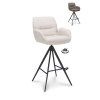Barová židle s područkami Bliss - ZH 80 Stof Alpine Natural 01 Leg Black 360° Return-system (Color Natural 01)