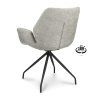Židle s područkami Valley Stof Miami  Taupe 12 Spider Leg Black 180° Return-system (Color Taupe 12)