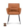 Židle s područkami Kyra Microleder Bull Camel 09 Leg Black (Color Camel 09)