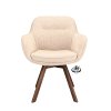 Židle s područkami Viborg Stof Leo 26 Sand Leg Oak Dark Brown 180° Return-system (Color 26 Sand)