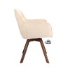 Židle s područkami Viborg Stof Leo 26 Sand Leg Oak Dark Brown 180° Return-system (Color 26 Sand)