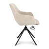 Židle s područkami Ahsoka Stof Adore  Oyster 175 Leg Black 360° Return-system (Color Oyster 175)
