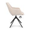 Židle s područkami Ahsoka Stof Adore  Oyster 175 Leg Black 360° Return-system (Color Oyster 175)