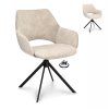 Židle s područkami Ahsoka Stof Adore  Oyster 175 Leg Black 360° Return-system (Color Oyster 175)
